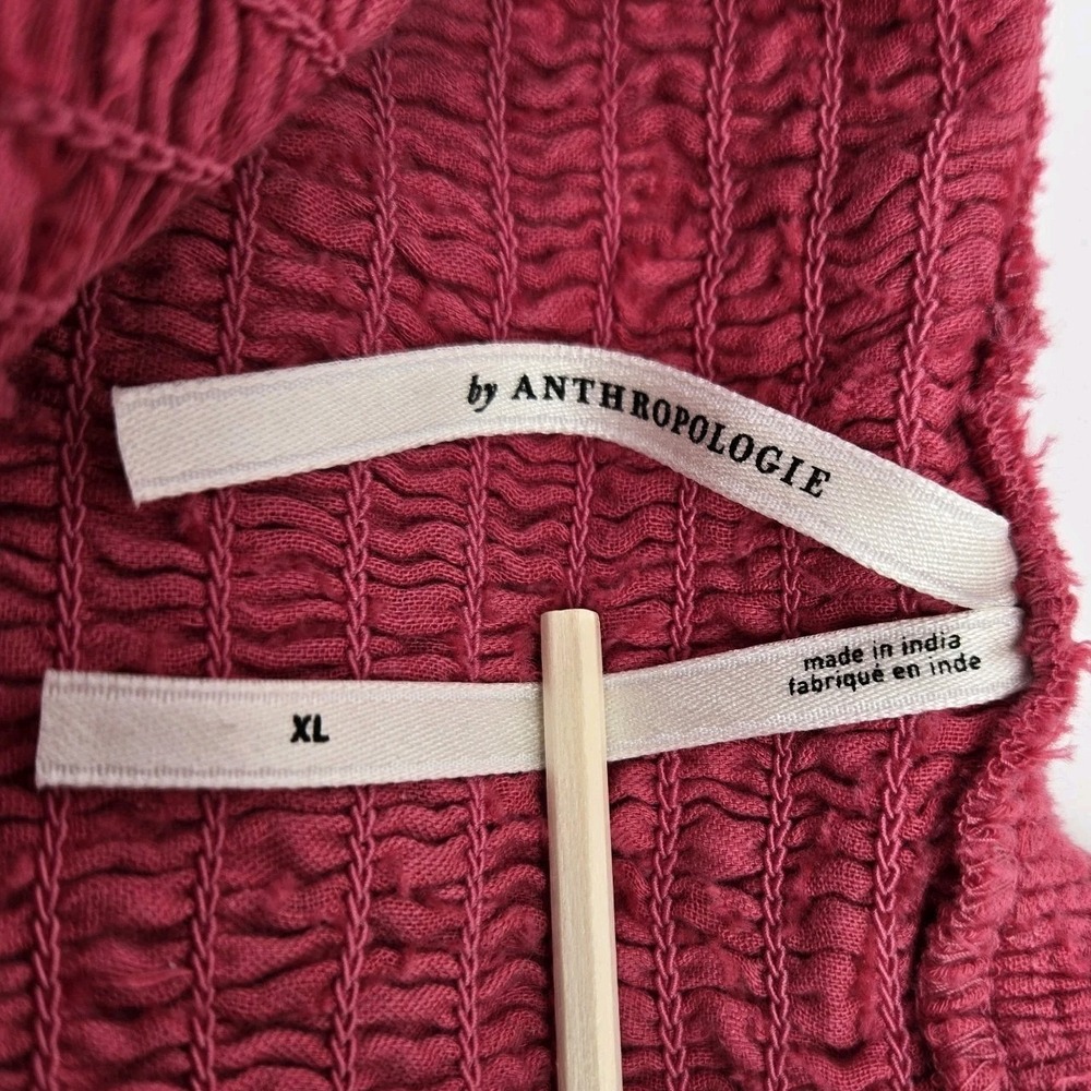 Anthropologie Hot Pink Tiered Ruffle Maxi Dress Size XL Cotton Euro Summer Boho - Picture 7 of 12